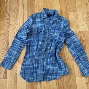 Madewell Blue and White striped flannel